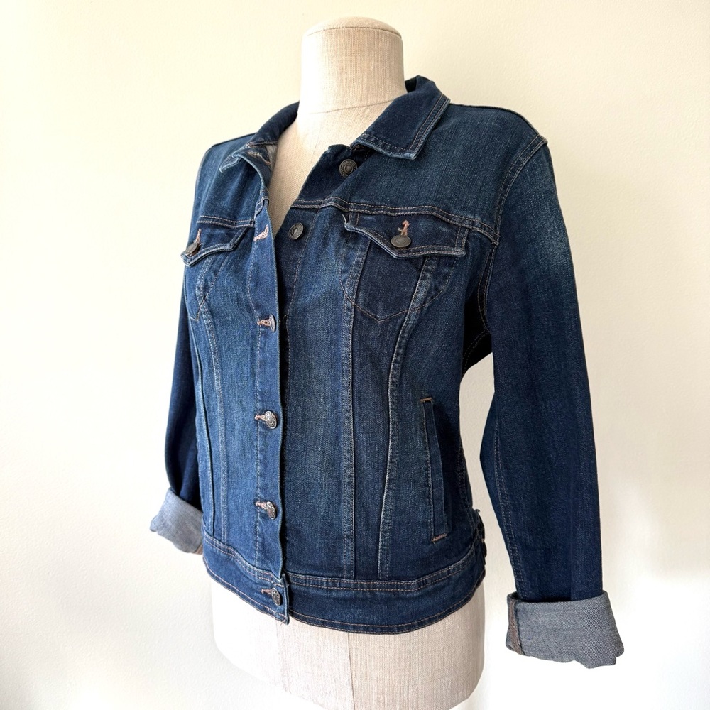 Old Navy Vintage Classic Dark Wash Denim Jean Jacket Americana Heritage - Picture 5 of 11